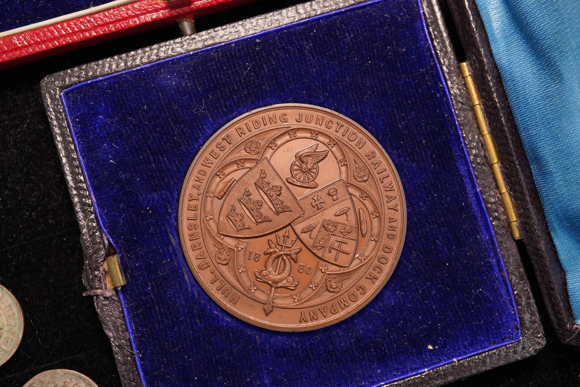 British Royal commemorative medals, Victoria Diamond Jubilee, bronze and silver medals, each in case of issue, together with Barnsley and West Riding Junction Railway and Dock company medal July 16, 1885